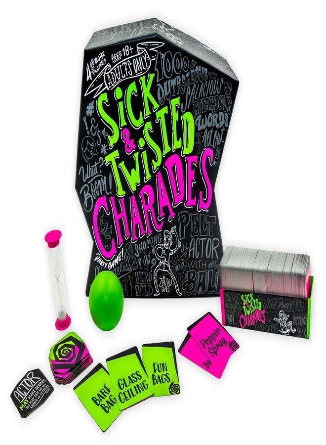 ووندر فورج لعبة Wonder Forge Sick & Twisted Charades Party Game للبالغين من سن 18 عامًا فما فوق - 1000 كلمة فاحشة، مثيرة للضحك، ومضحكة لتمثيلها! - Image 2